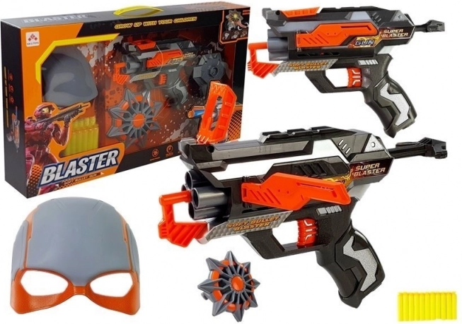 Set blaster cu burete cu mască și săgeți