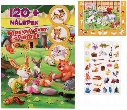 Carte Lumea colorată a animalelor cu autocolante