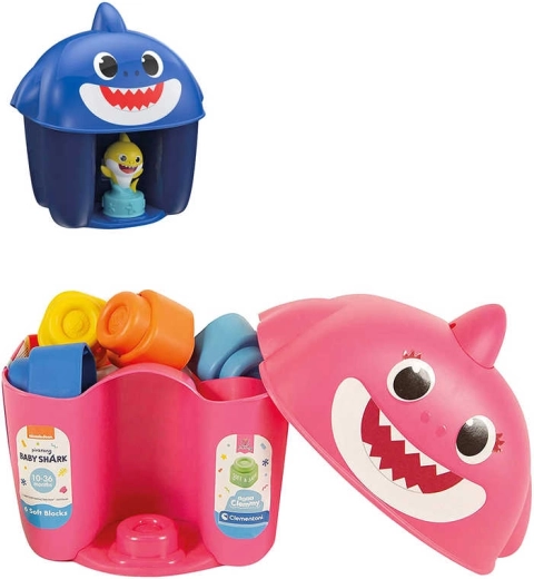 Clementoni Clemmy Baby Shark cuburi moi cu figurină într-o găleată - 1 bucată