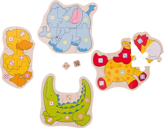 Joc puzzle cu cuburi Animăluțe