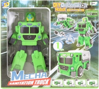Robot verde pliabil 2‑în‑1 – camion și excavator