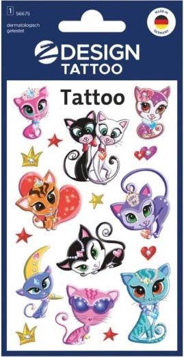 Tatuaj temporar pentru copii cu motiv de pisici