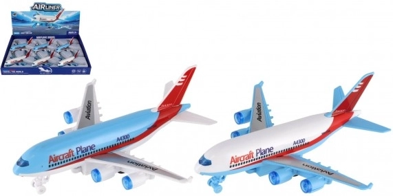 avion personal din plastic cu mecanism inerțial 16 cm – set de 6 bucăți, 2 culori