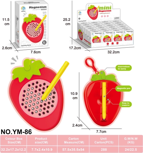 Tablă de desen magnetică în formă de căpșună