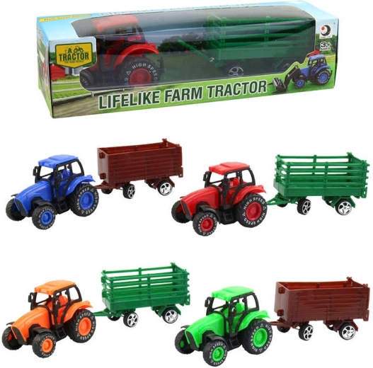 Tractor agricol cu remorcă 9 cm în cutie - 1 bucată