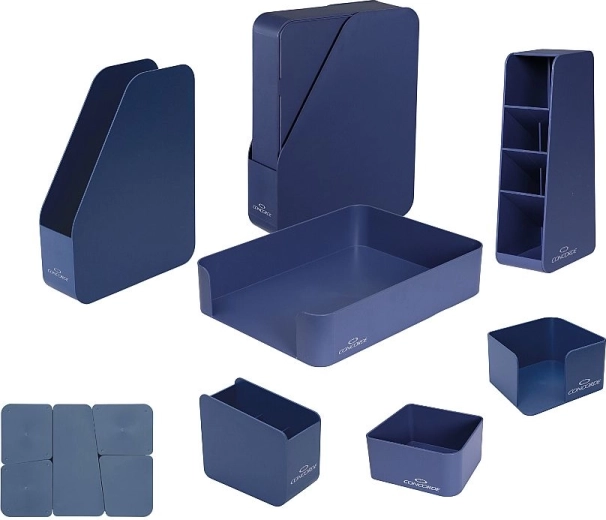Set de birou CONCORDE Eco, 7 piese, albastru