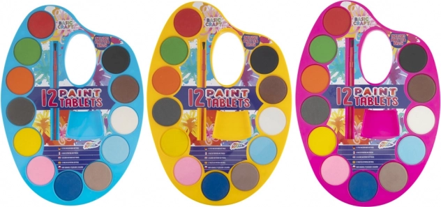Paleta de acuarele Grafix 12 buc galbene