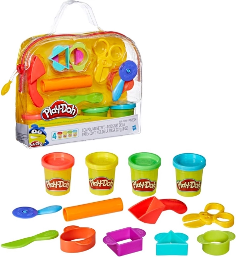 Set creativ de început Play-Doh cu plastilină și instrumente