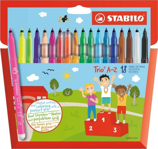 Carioci STABILO Trio A-Z – set 18 culori
