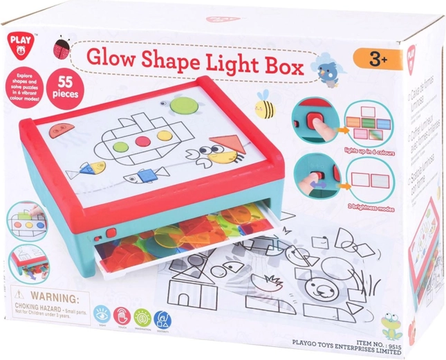 Tăbliță de desen luminoasă cu forme 34 × 25 cm