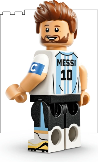 Minifigurina lui Lionel Messi și detalii de fotbal