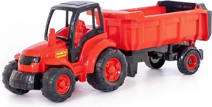 Tractor mare din plastic cu remorcă pentru copii de la 1 an
