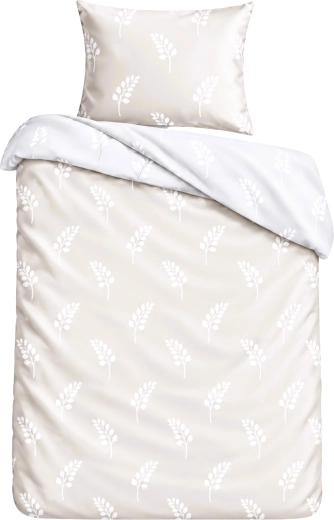 Lenjerie de pat din satin de bumbac FARO Piano Ombre gri-alb 140 × 200 cm