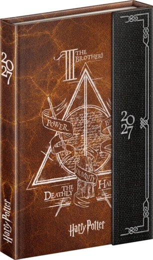 Agenda săptămânală Notique cu închidere magnetică Harry Potter – Talismanele Morții 2027, 11 × 16 cm