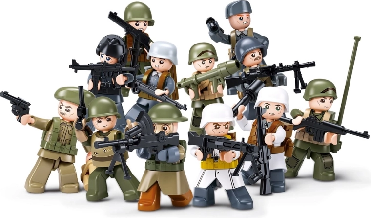 Figurină Sluban Army cu soldat din al Doilea Război Mondial - 1 bucată