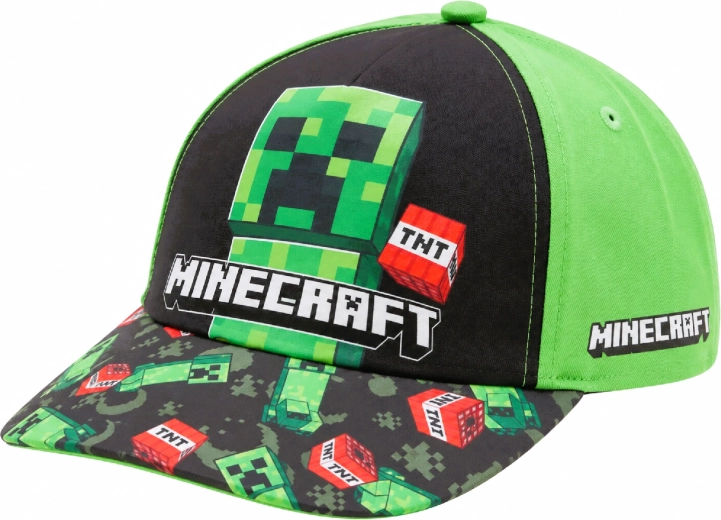 Șapcă verde pentru copii Minecraft Creeper, 55 cm
