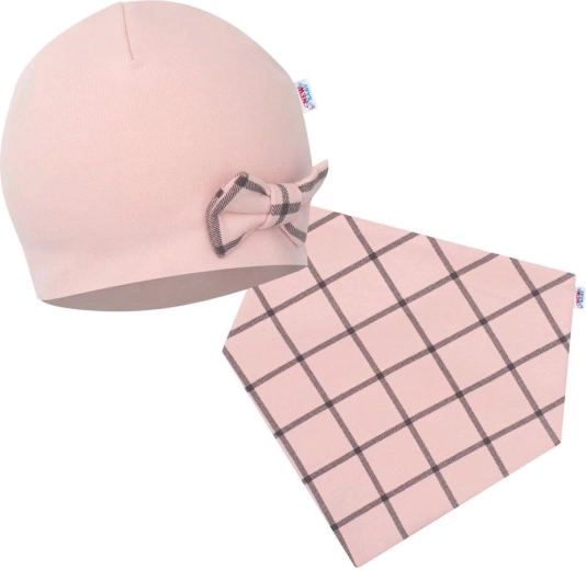 Căciuliță și guler pentru alăptare NEW BABY Missy roz