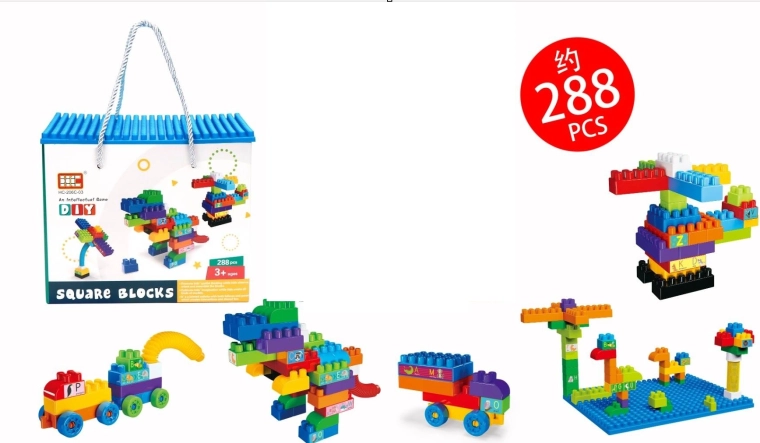 Cuburi de construcție colorate – 288 de piese