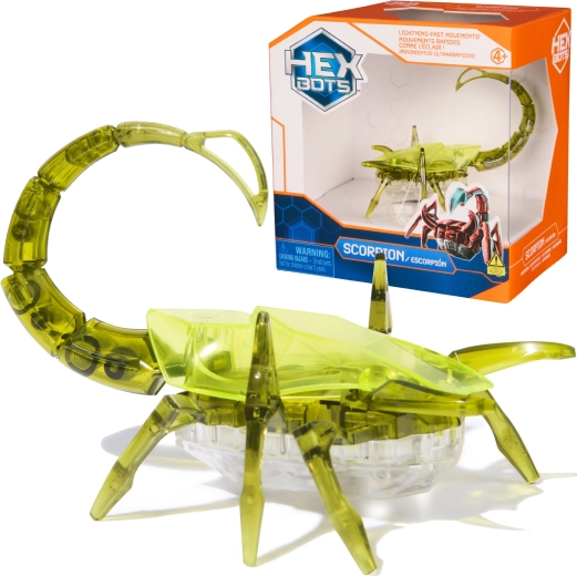 Scorpion robotic Hexbots cu lumină – jucărie senzorială verde
