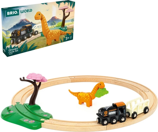 BRIO World circuit circular de trenuri cu dinozauri