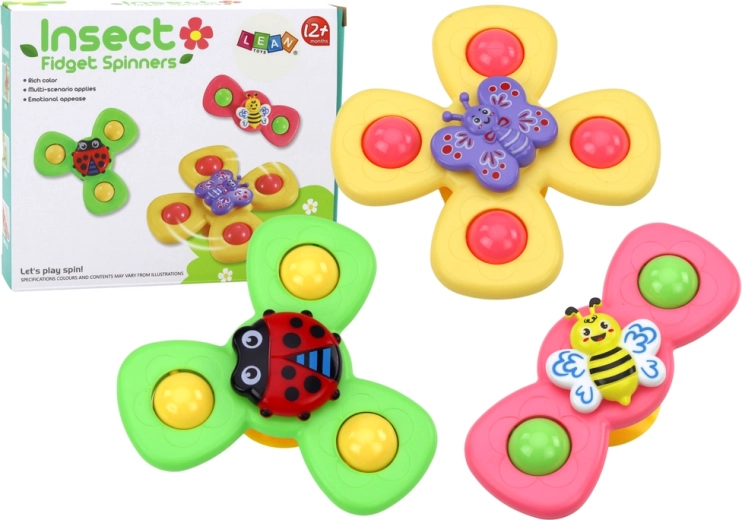 Jucărie senzorială spinnere albină, gândăcel, fluture cu ventuze