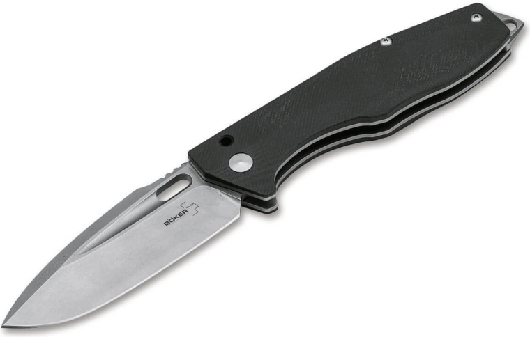 Briceag de buzunar Böker Plus Caracal Folder 42, 8,7 cm, stonewash, G10 negru
