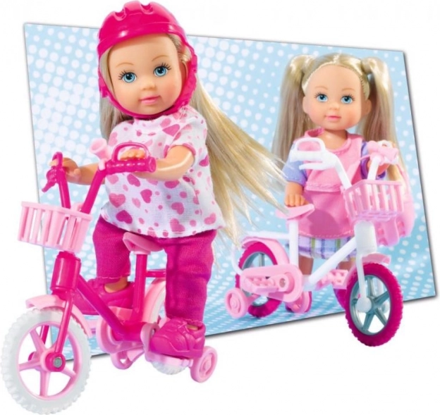 Păpușa EVI LOVE cu bicicletă și cască