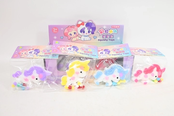 Jucărie antistres de strâns (squishy) unicorn (12 buc. în display)