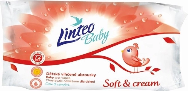 Șervețele umede pentru copii Linteo Baby Soft and cream 72 buc
