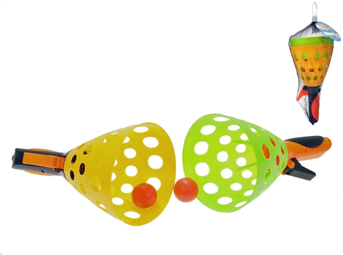 Set Catchball 25 cm – 2 coșulețe și mingi în plasă