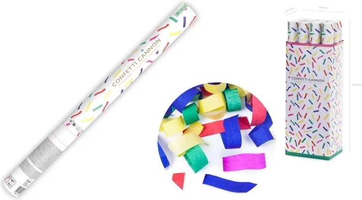 Mix de confetti colorate din hârtie – tub lansator 60 cm