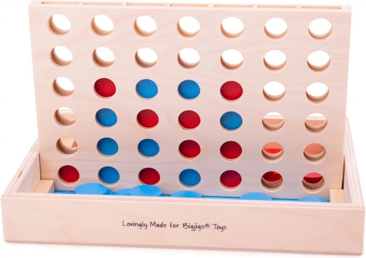 Joc strategic din lemn Patru la rând BIGJIGS TOYS