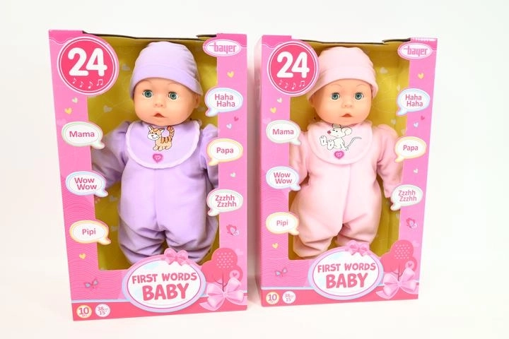 Păpușă bebeluș Bayer Bobas 38 cm – primele cuvinte
