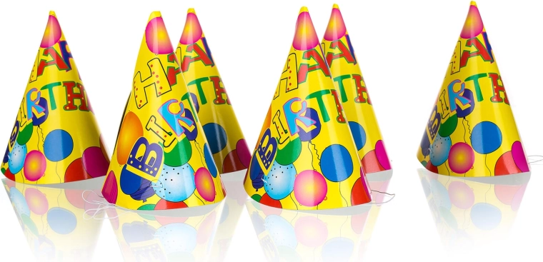 Pălării de petrecere din hârtie MY PARTY, mix de culori, 6 buc.