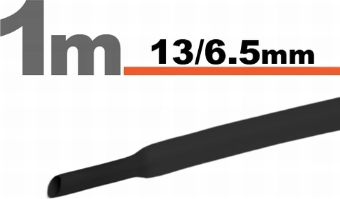 Tub termocontractabil negru 13 / 6,5 mm