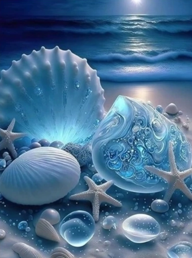Pictură cu diamante fructe de mare 30 × 40 cm