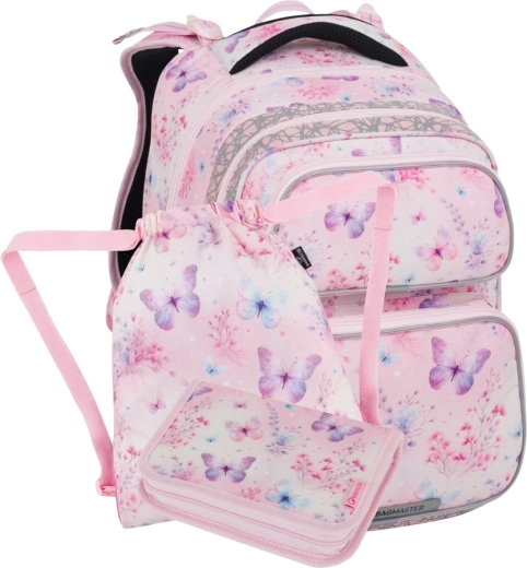 Set școlar Bagmaster pentru elevi de clasa I DOPI 25 A – fluturași