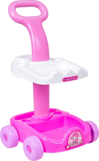 Cărucior stabil cu roți și spațiu de depozitare