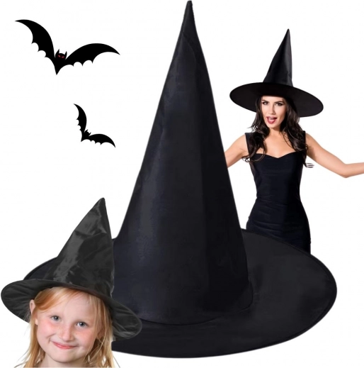 Pălărie de vrăjitoare neagră – accesoriu de costum de Halloween