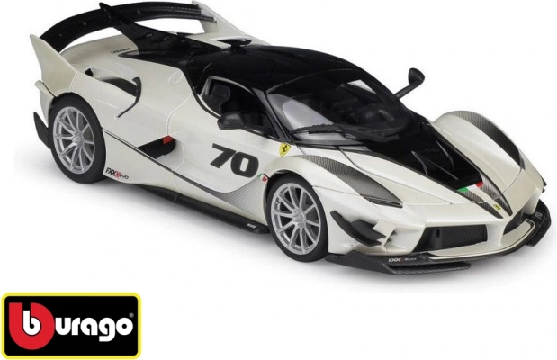 Bburago Ferrari FXX-K EVO No.70 model alb-negru 1:18