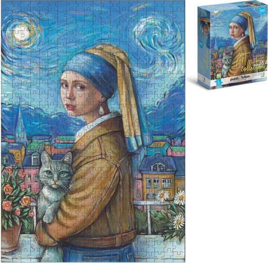 Puzzle „Fata cu cercel de perlă” 500 de piese (47 × 33 cm) în cutie