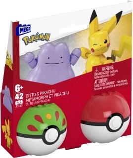 mega pokémon poké ball pikachu și ditto – set de construcție 42 piese