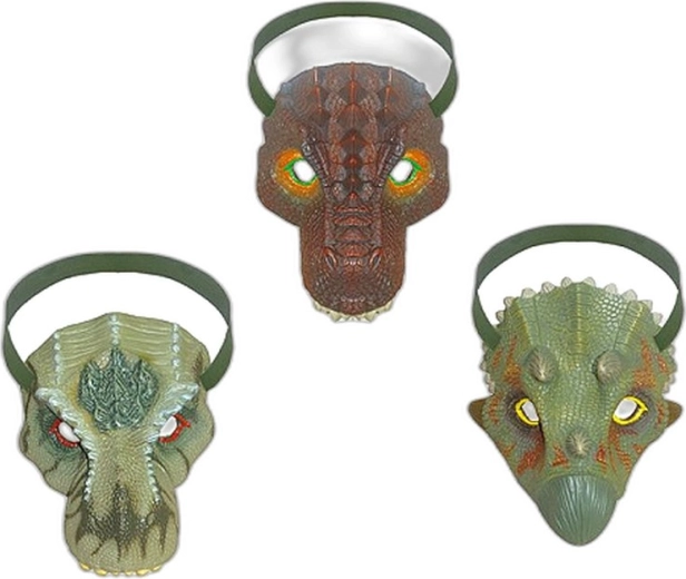 Mască dinozaur 19 cm (3 tipuri) - 1 bucată