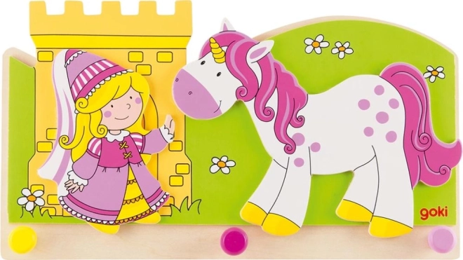 Cuier pentru haine prințesă și unicorn