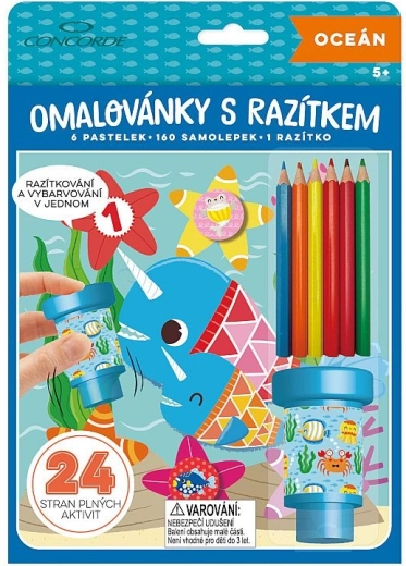 Cărți de colorat cu ștampilă CONCORDE Ocean