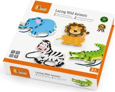 Joc de înșirat din lemn - animale sălbatice
