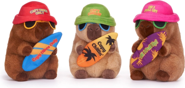 Capibară de pluș cu surf 25 cm - 1 bucată