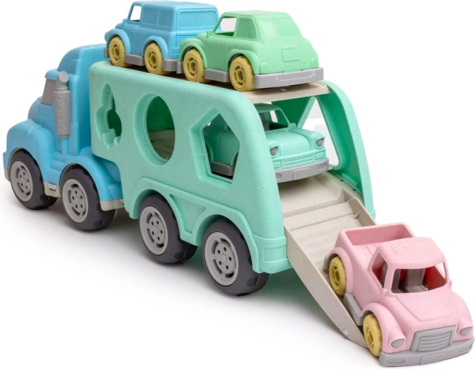 Transportor cu rampă și mașinuțe