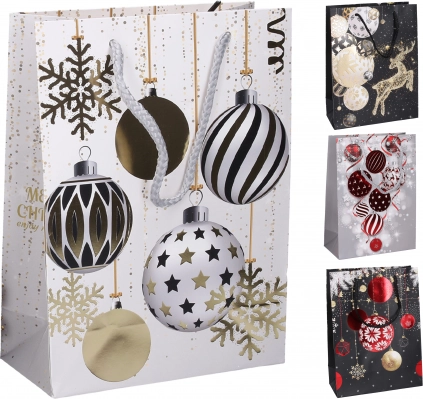 Pungă cadou L 31 × 40 × 12 cm – motiv de Crăciun