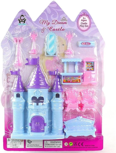ADAR castel albastru pentru păpuși cu accesorii (11 piese)
